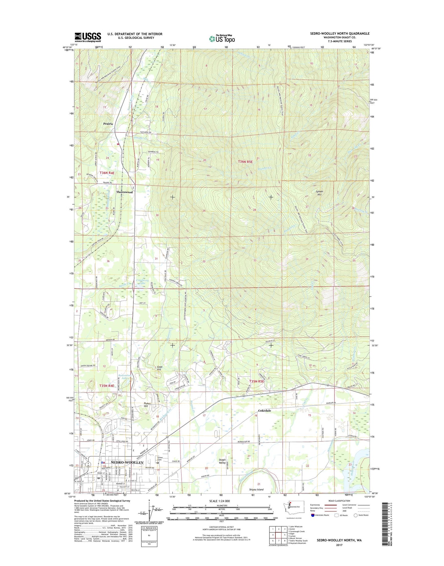 Sedro-Woolley North Washington US Topo Map Image