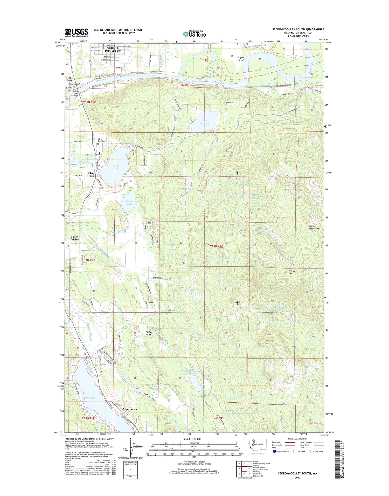 Sedro-Woolley South Washington US Topo Map Image