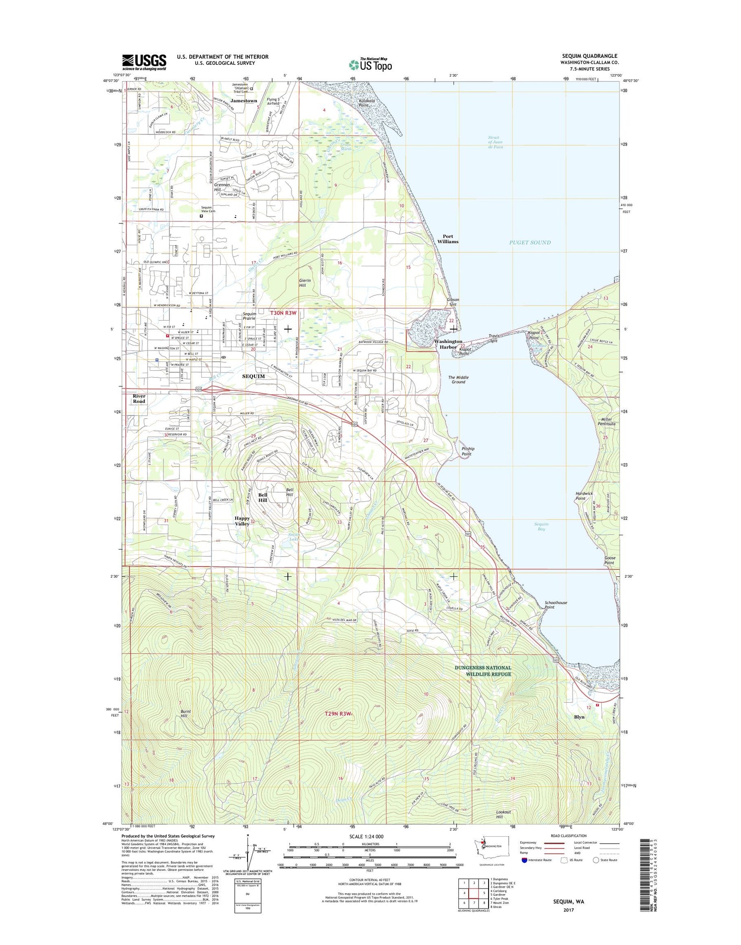 Sequim Washington US Topo Map Image