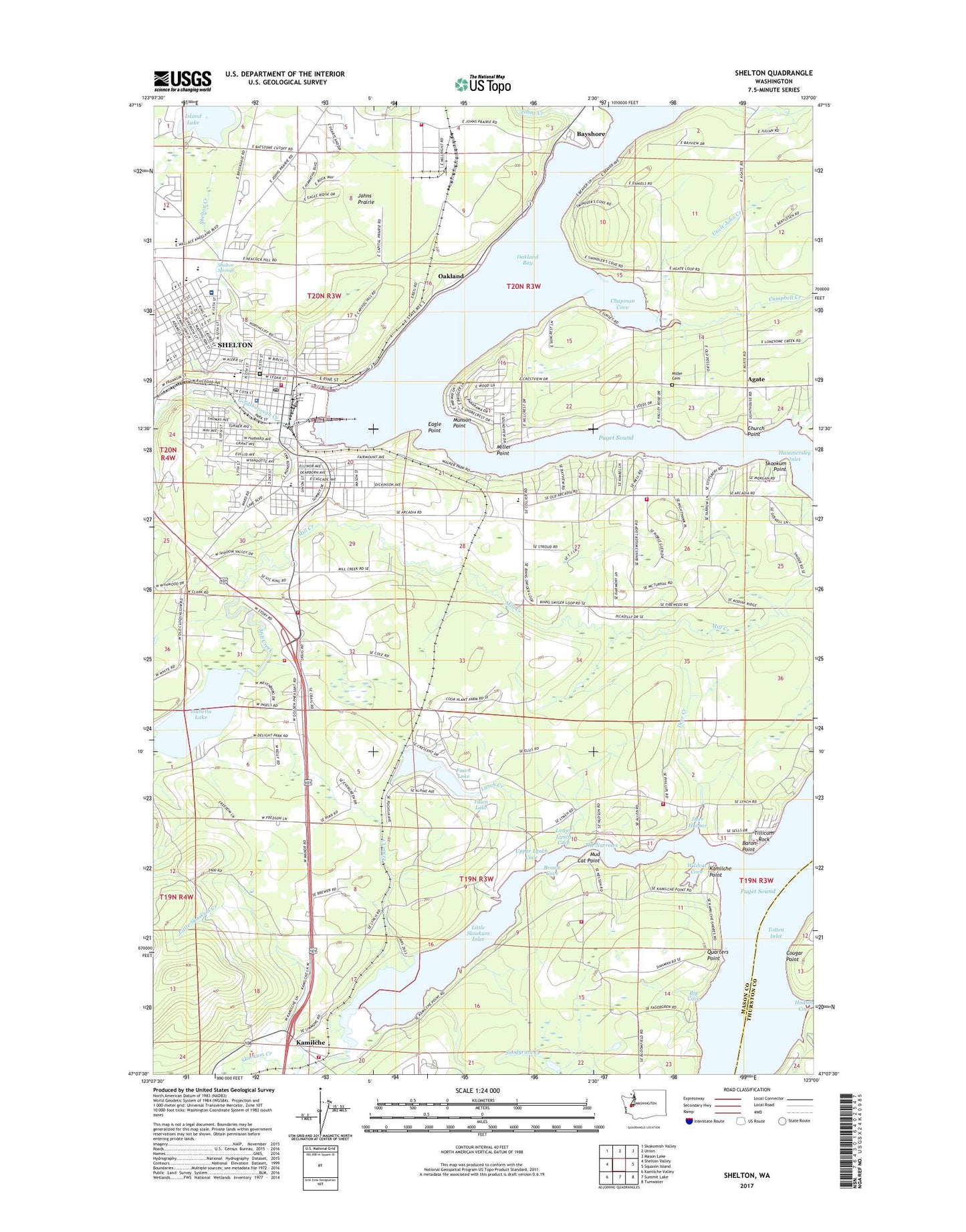 Shelton Washington US Topo Map Image