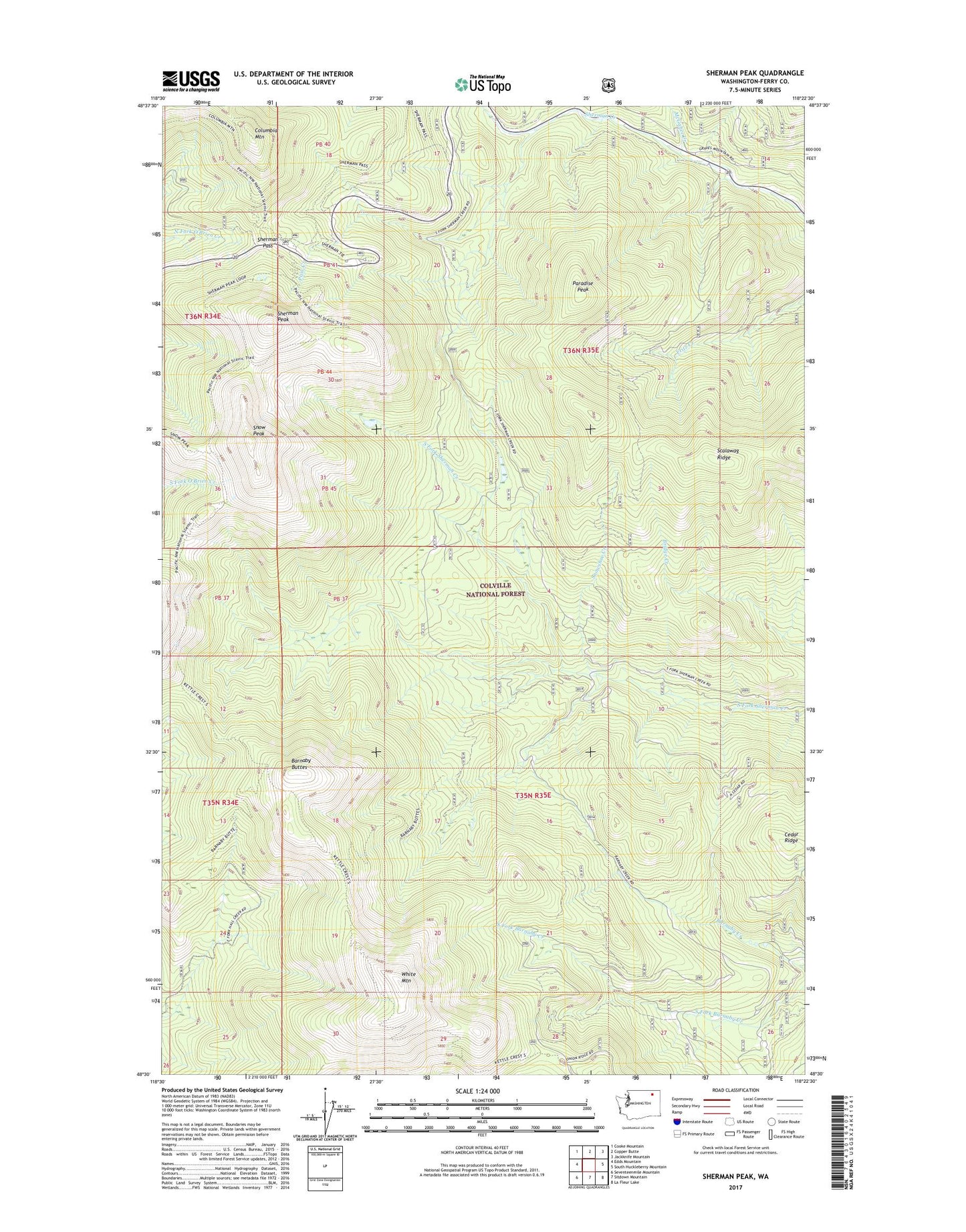 Sherman Peak Washington US Topo Map Image