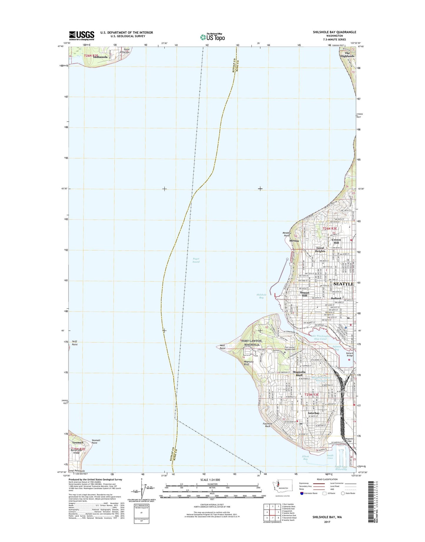 Shilshole Bay Washington US Topo Map Image