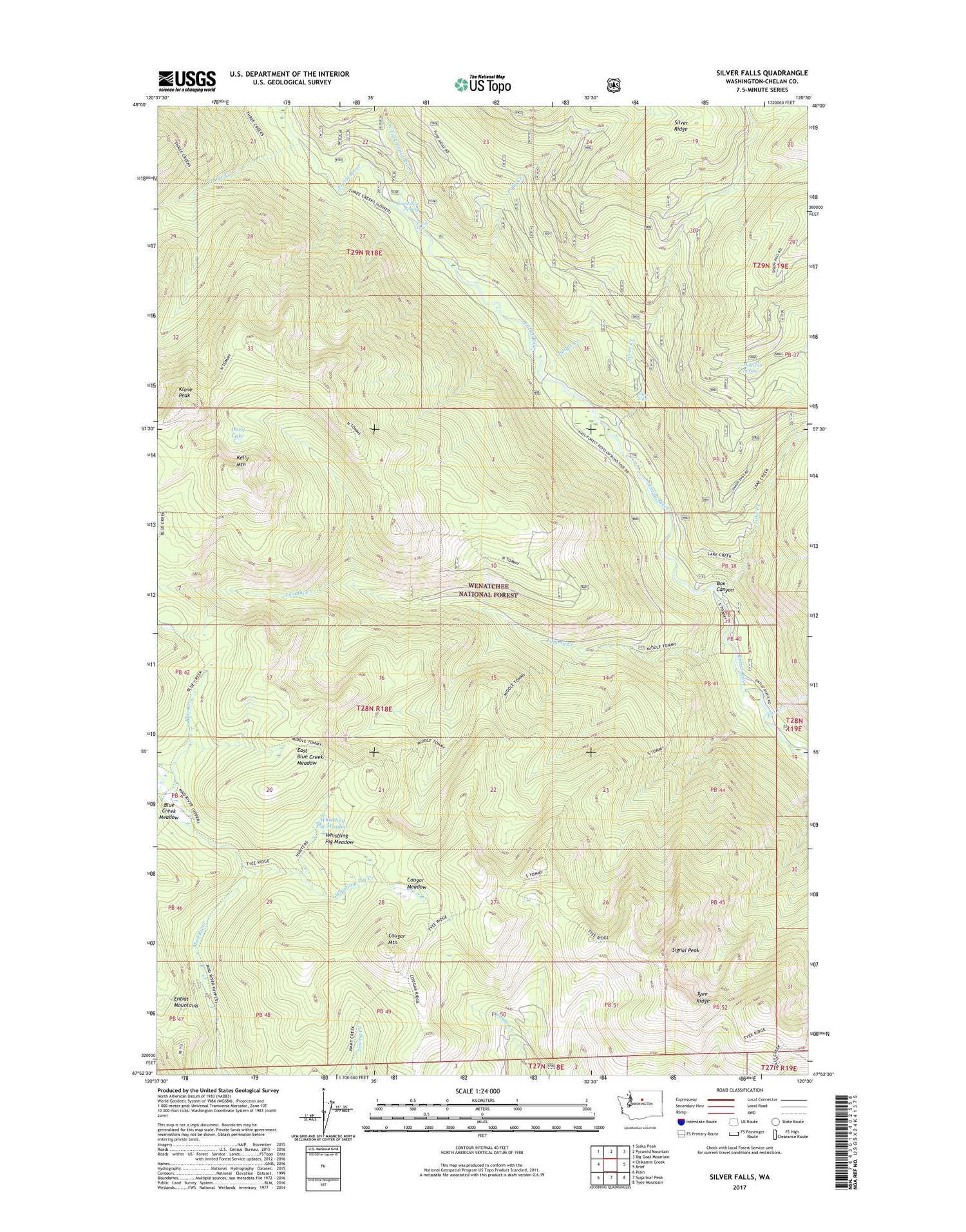 Silver Falls Washington US Topo Map Image