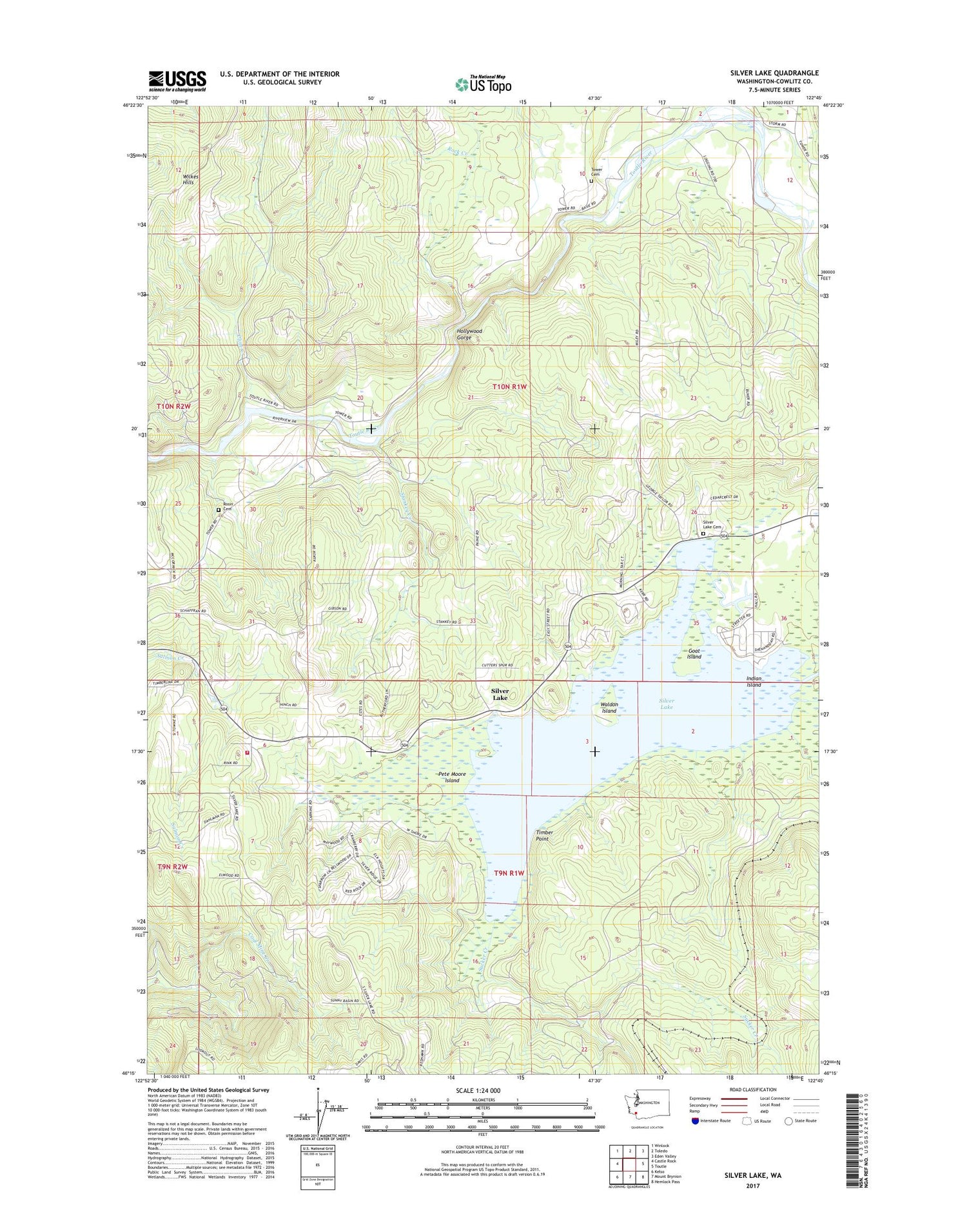Silver Lake Washington US Topo Map Image