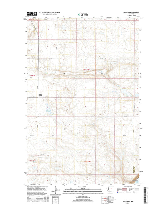 Sims Corner Washington US Topo Map Image
