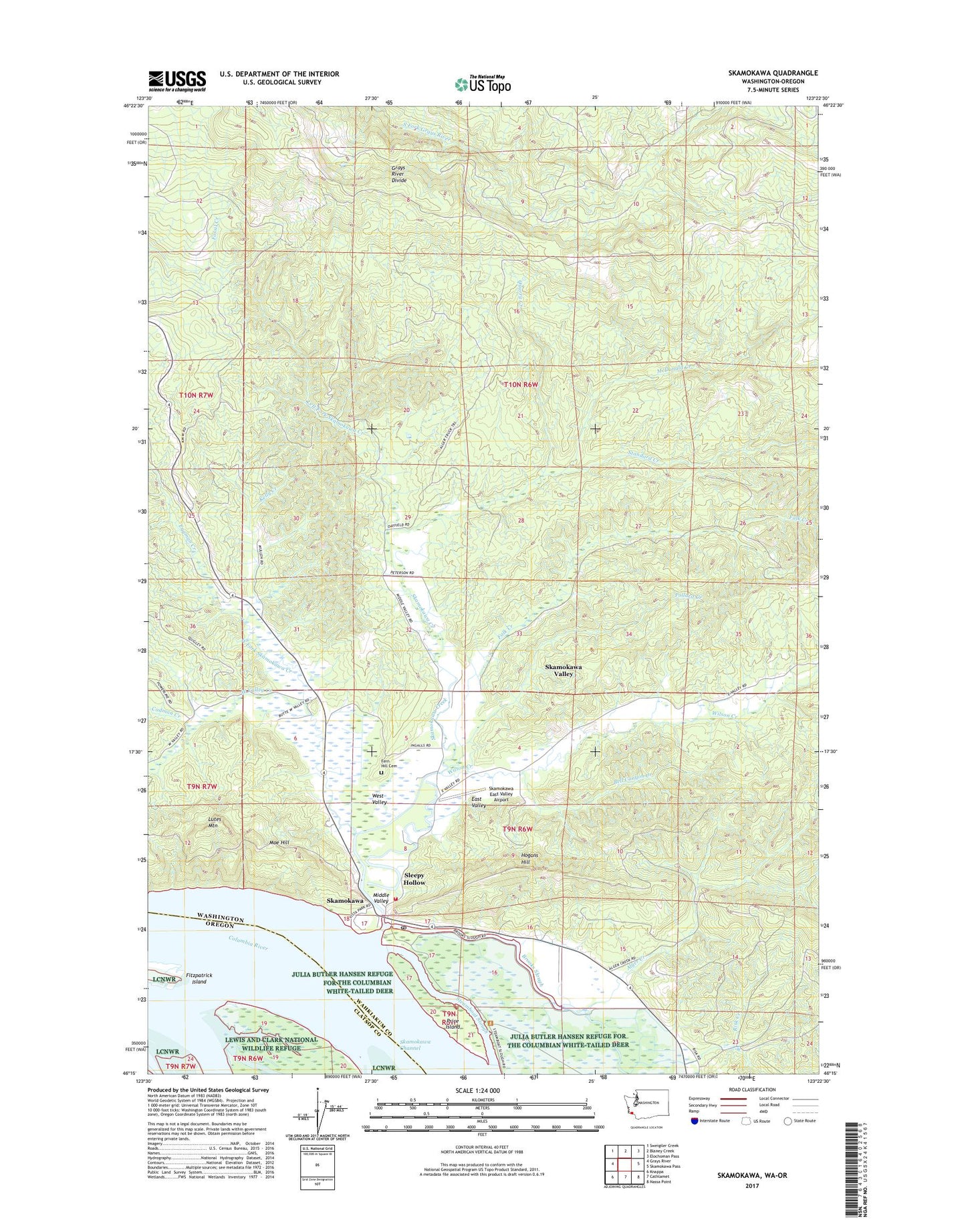 Skamokawa Washington US Topo Map Image