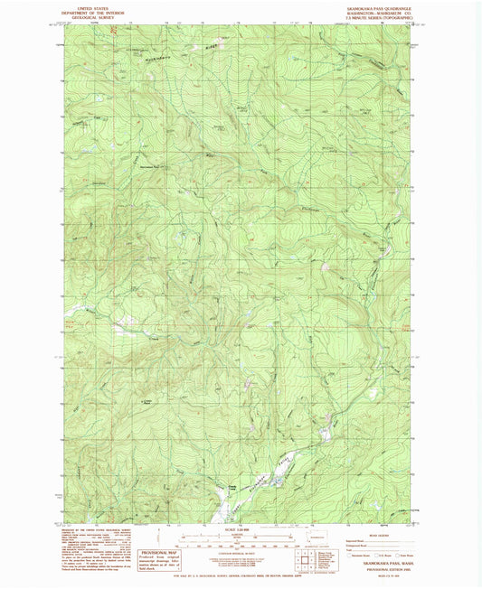 Classic USGS Skamokawa Pass Washington 7.5'x7.5' Topo Map Image