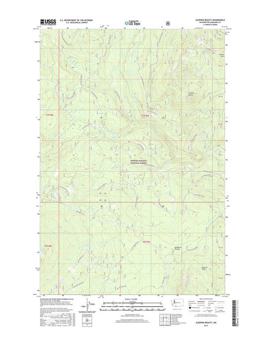 Sleeping Beauty Washington US Topo Map Image