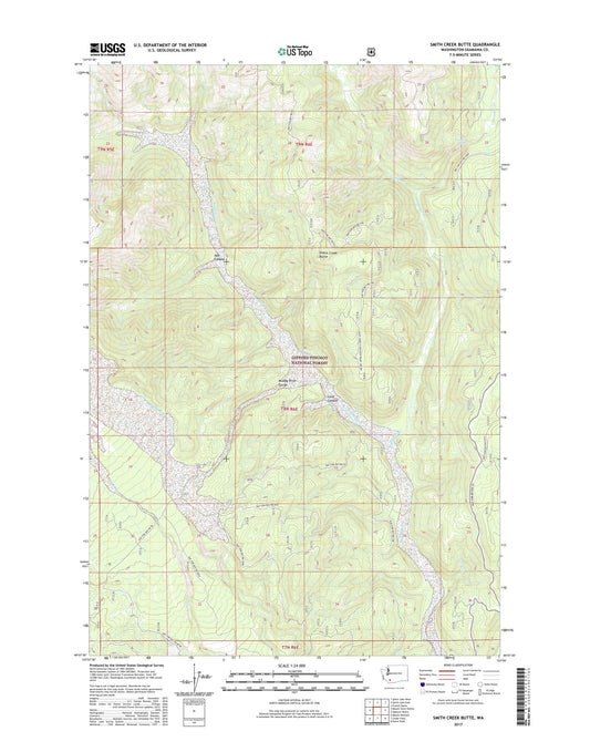 Smith Creek Butte Washington US Topo Map Image