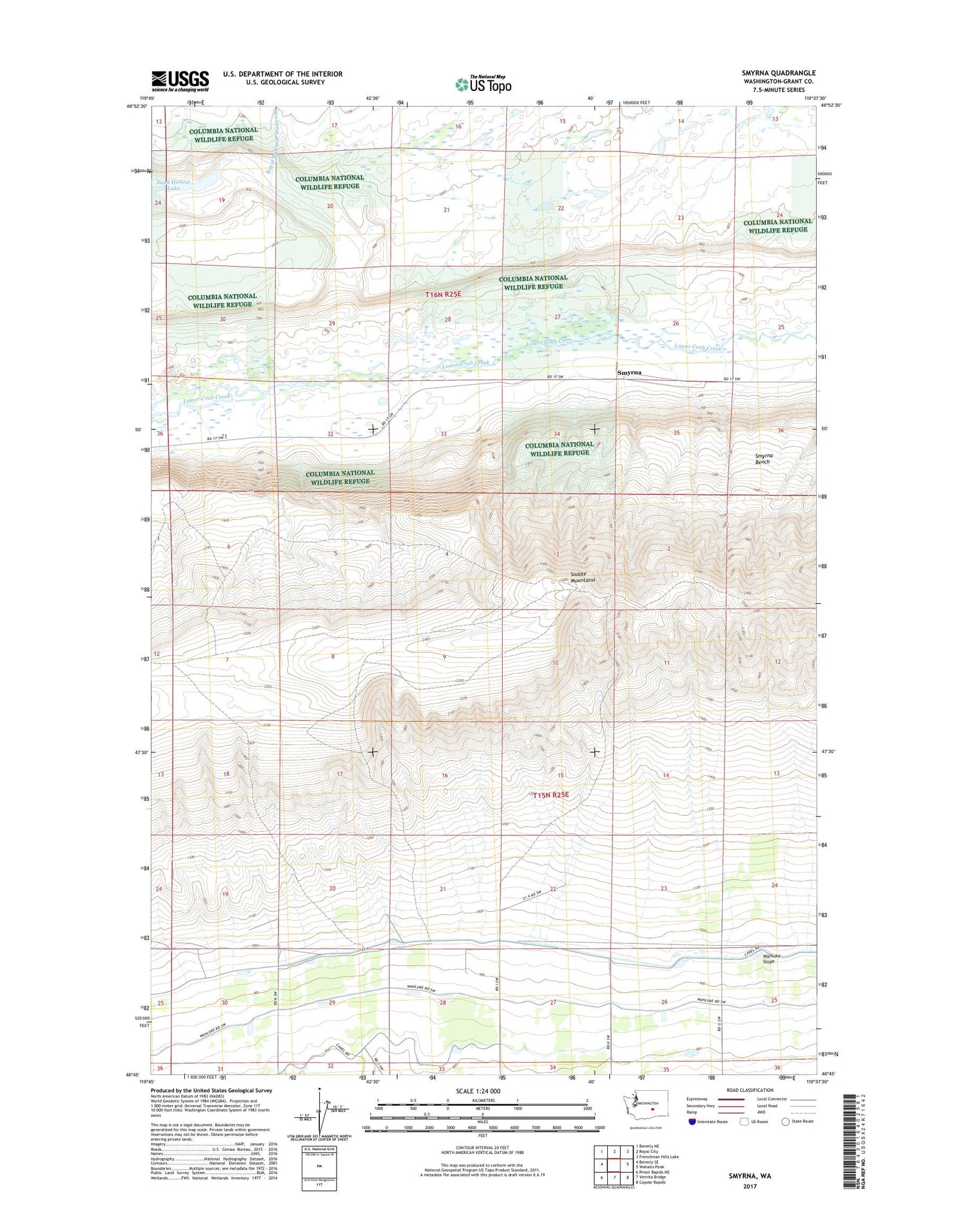 Smyrna Washington US Topo Map Image