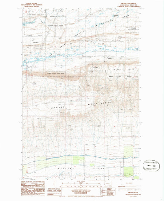 Classic USGS Smyrna Washington 7.5'x7.5' Topo Map Image
