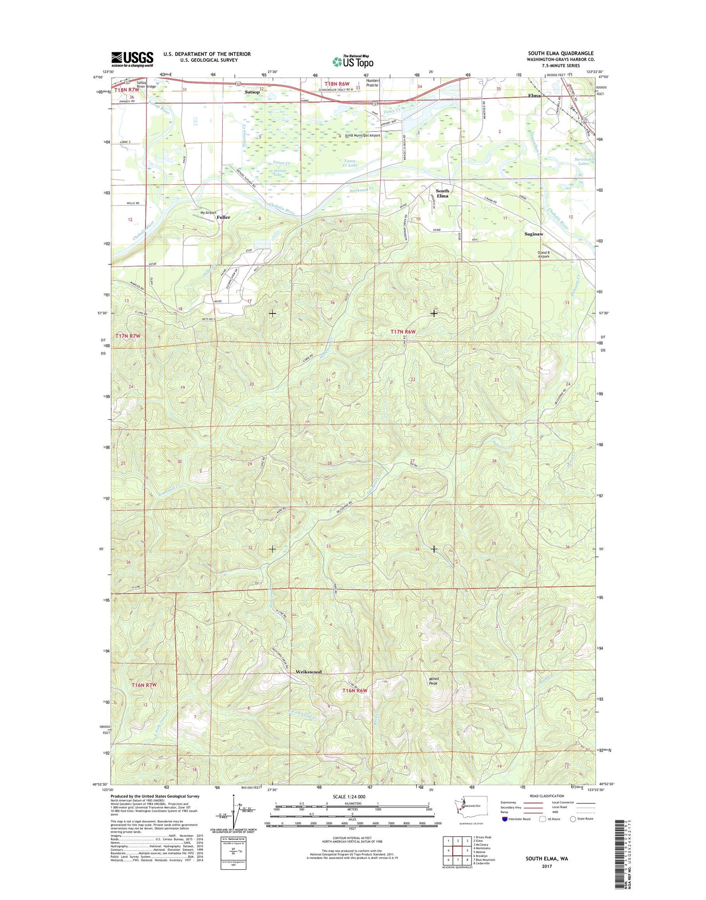 South Elma Washington US Topo Map Image