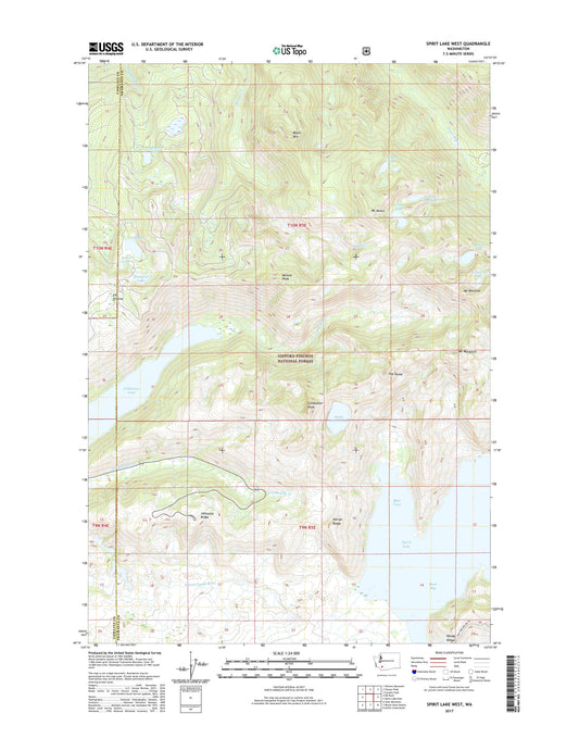 Spirit Lake West Washington US Topo Map Image