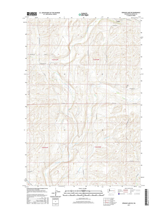 Sprague Lake NE Washington US Topo Map Image