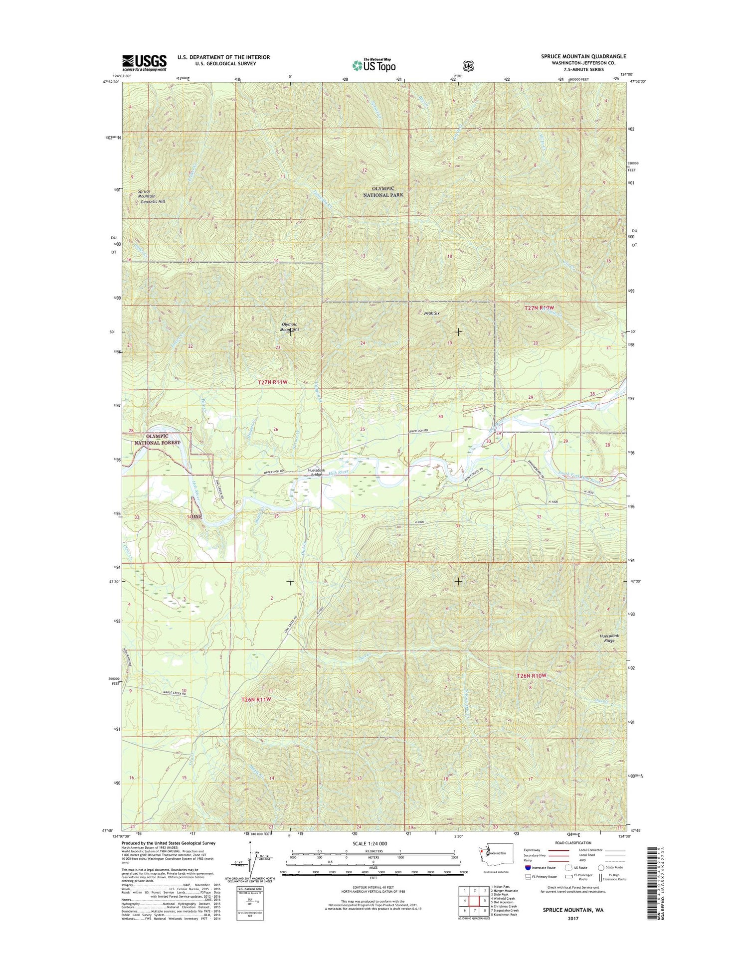 Spruce Mountain Washington US Topo Map Image