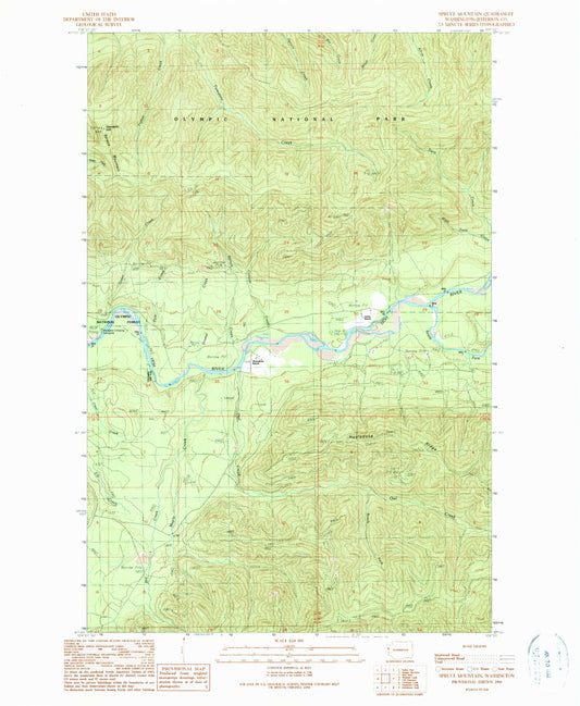 Classic USGS Spruce Mountain Washington 7.5'x7.5' Topo Map Image