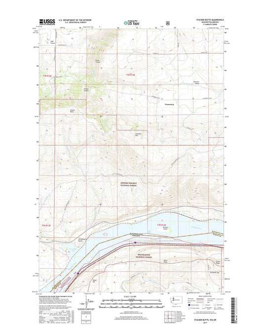 Stacker Butte Washington US Topo Map Image