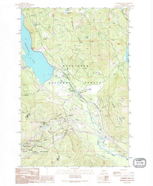 Classic USGS Stampede Pass Washington 7.5'x7.5' Topo Map Image