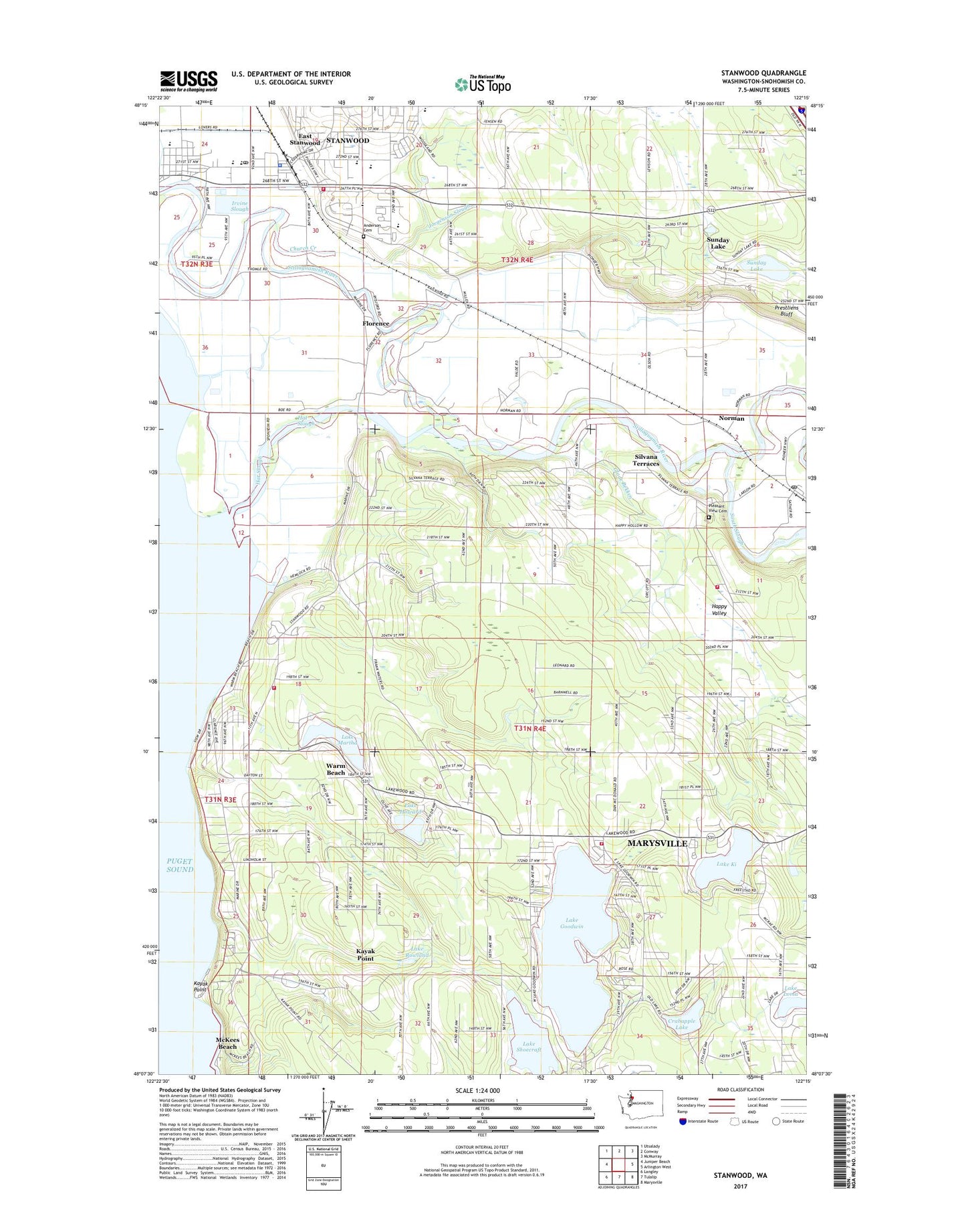 Stanwood Washington US Topo Map Image