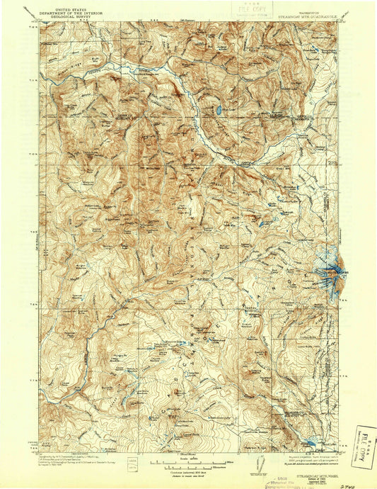 Historic 1931 Steamboat Mountain Washington 30'x30' Topo Map Image