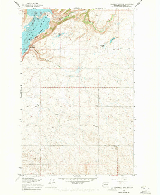 Classic USGS Steamboat Rock SE Washington 7.5'x7.5' Topo Map Image