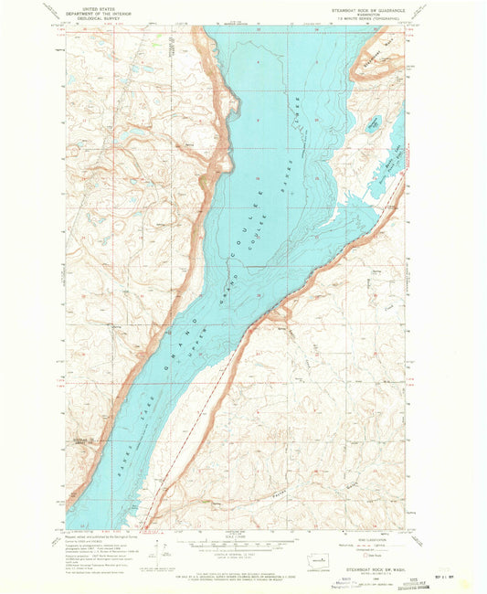 Classic USGS Steamboat Rock SW Washington 7.5'x7.5' Topo Map Image