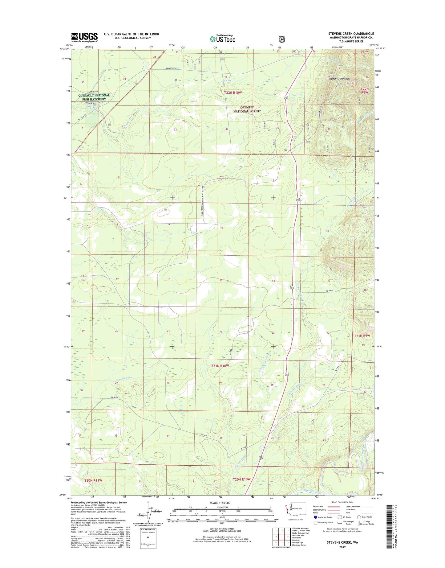 Stevens Creek Washington US Topo Map Image