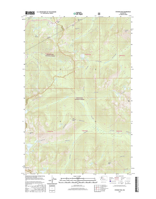 Stevens Pass Washington US Topo Map Image