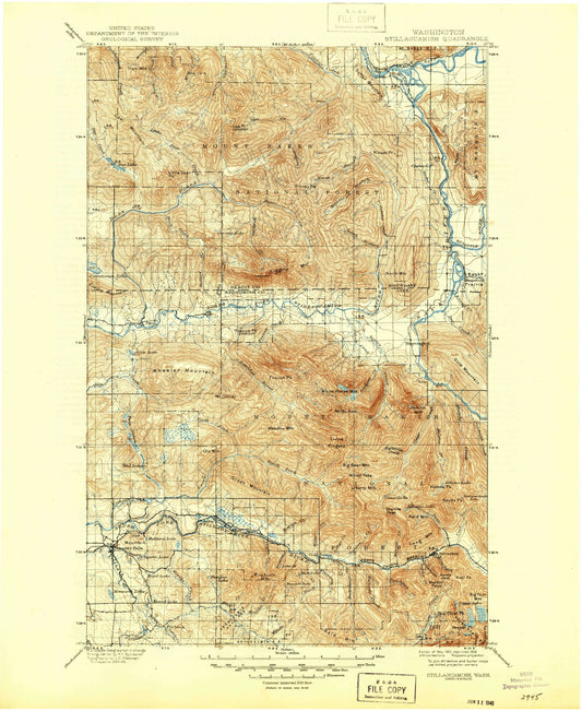 Historic 1901 Stillaguamism Washington 30'x30' Topo Map Image