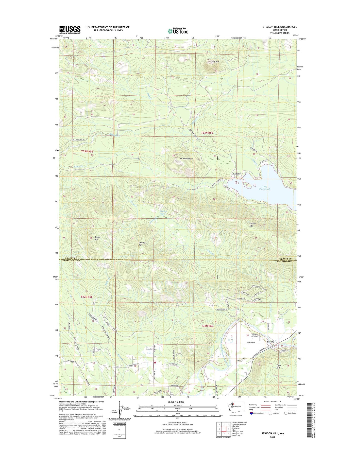 Stimson Hill Washington US Topo Map Image