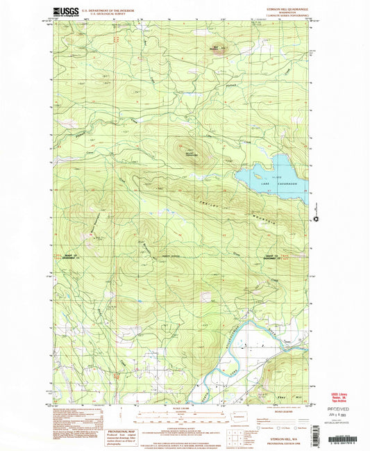 Classic USGS Stimson Hill Washington 7.5'x7.5' Topo Map Image