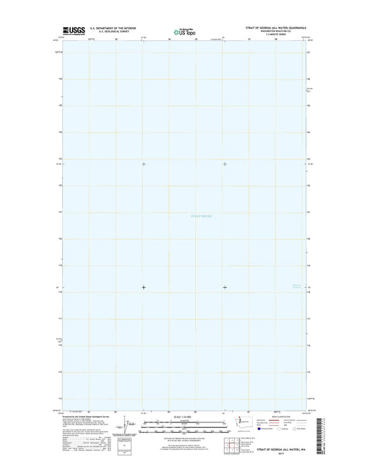 Strait of Georgia (All Water) Washington US Topo Map Image