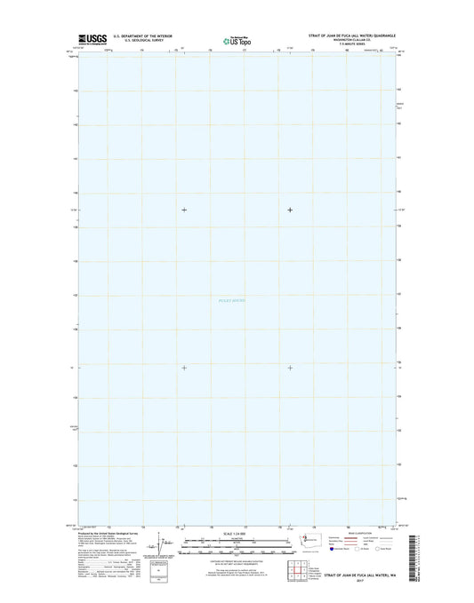 Strait of Juan de Fuca (All Water) Washington US Topo Map Image