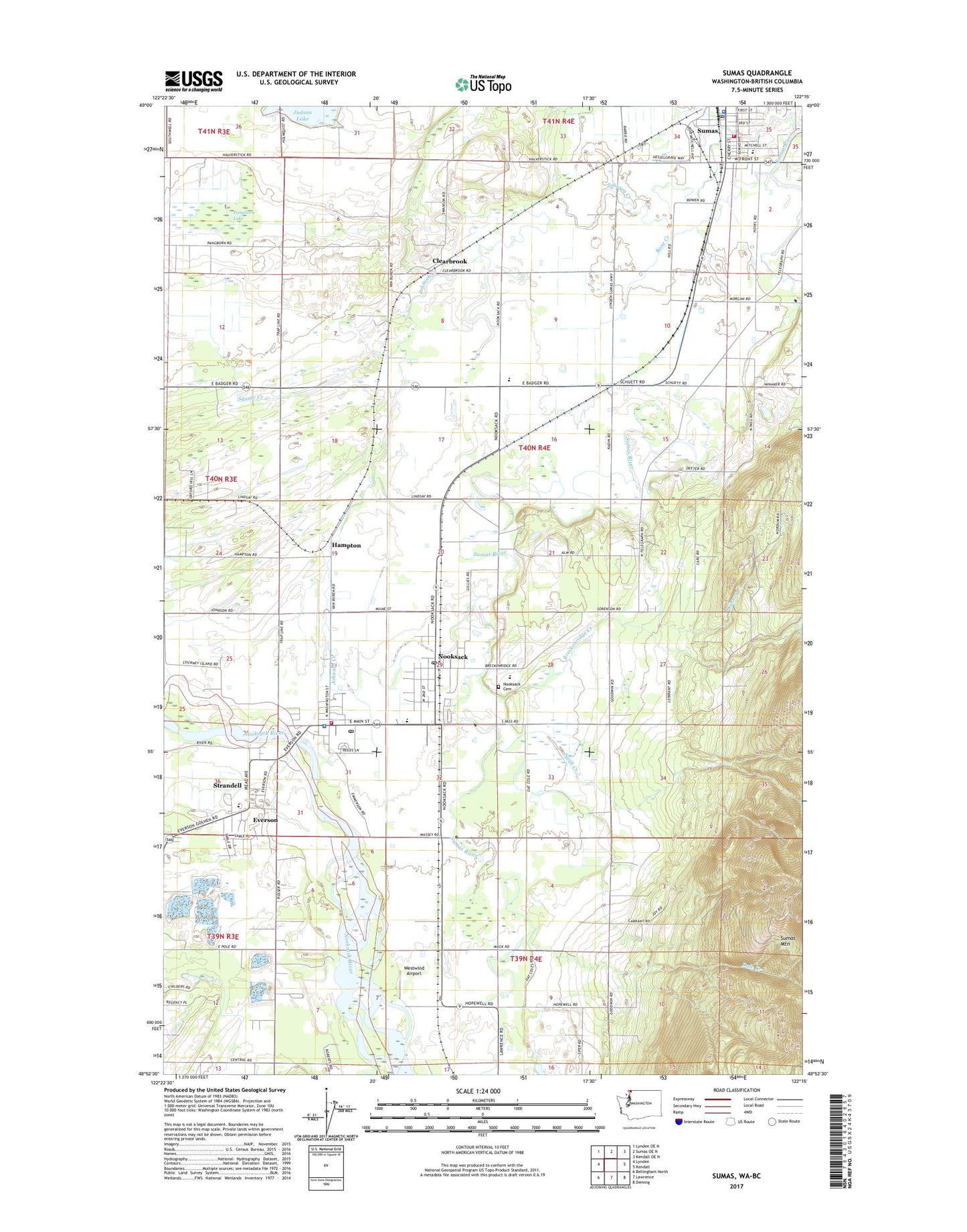 Sumas Washington US Topo Map Image