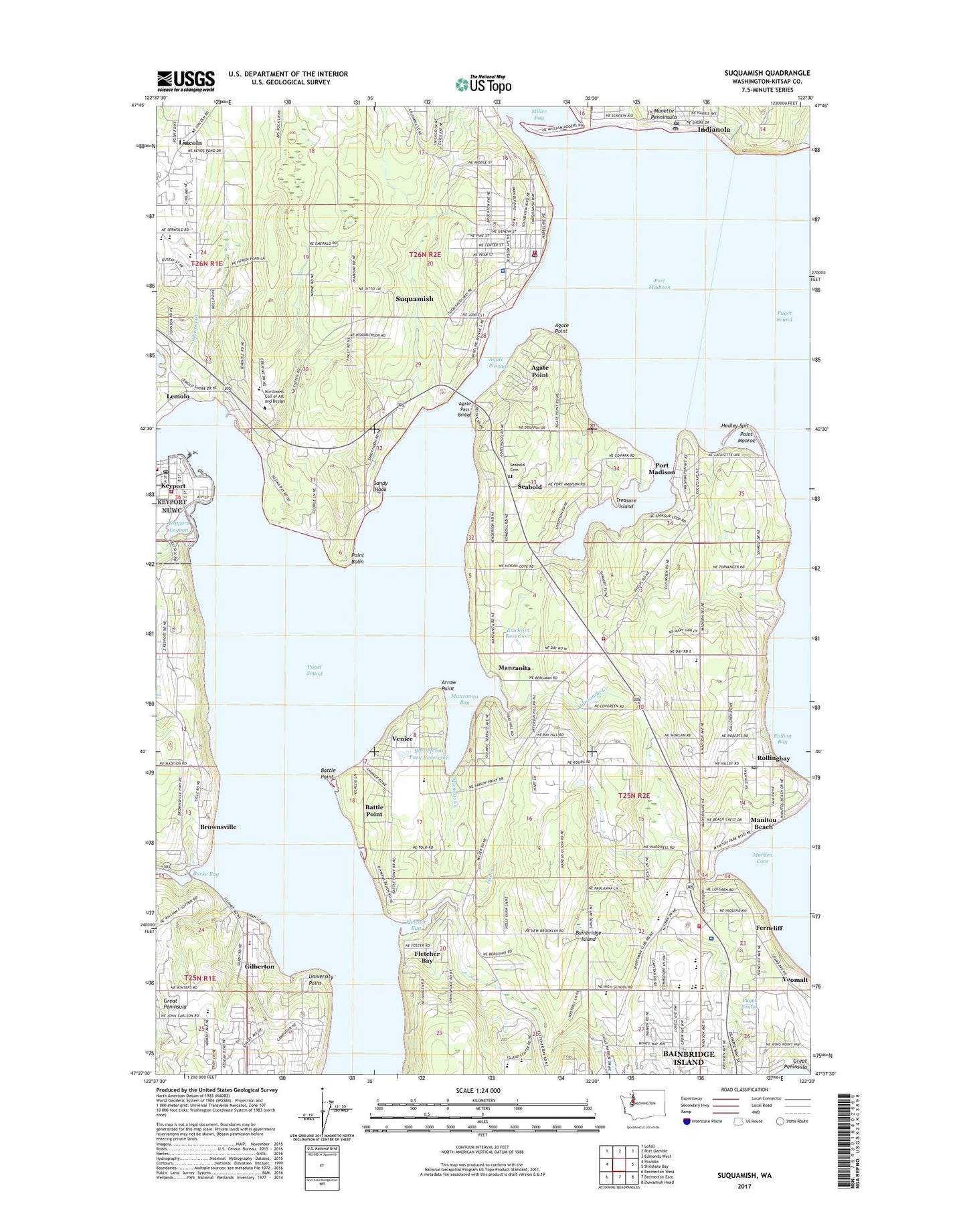Suquamish Washington US Topo Map Image
