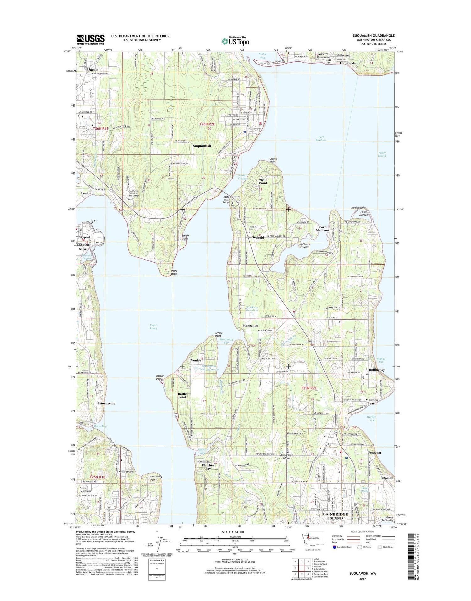 Suquamish Washington US Topo Map Image