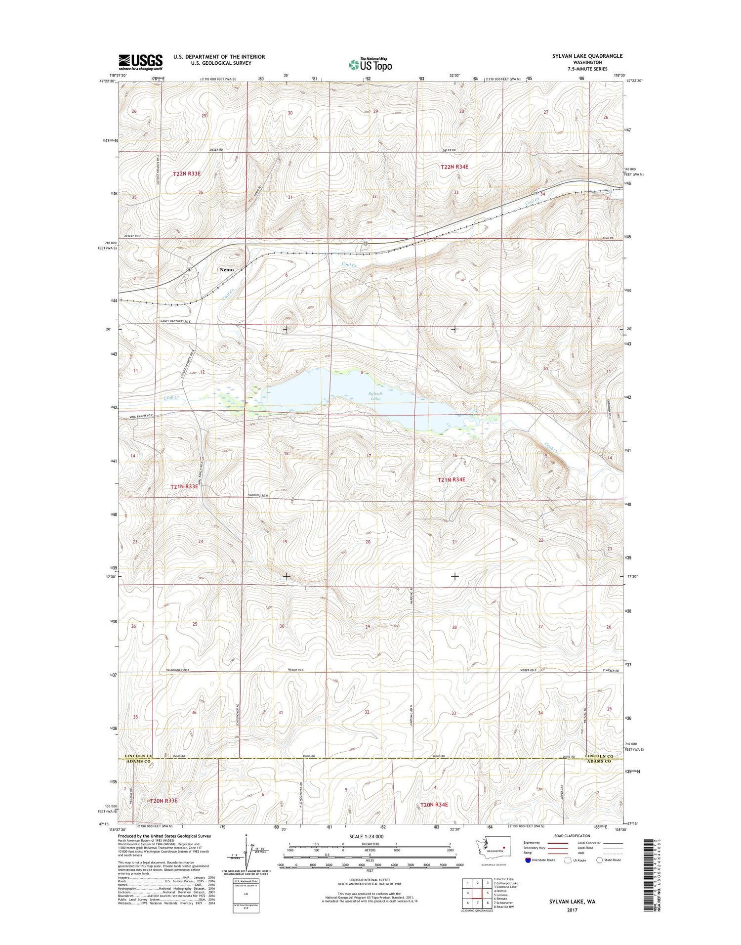 Sylvan Lake Washington US Topo Map Image