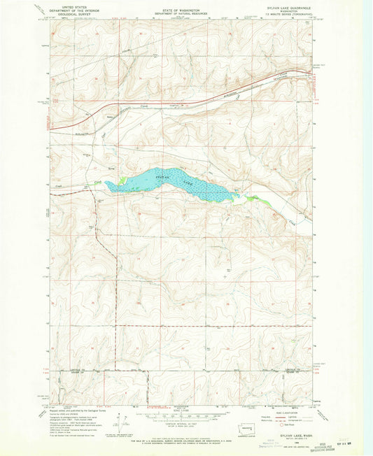 Classic USGS Sylvan Lake Washington 7.5'x7.5' Topo Map Image