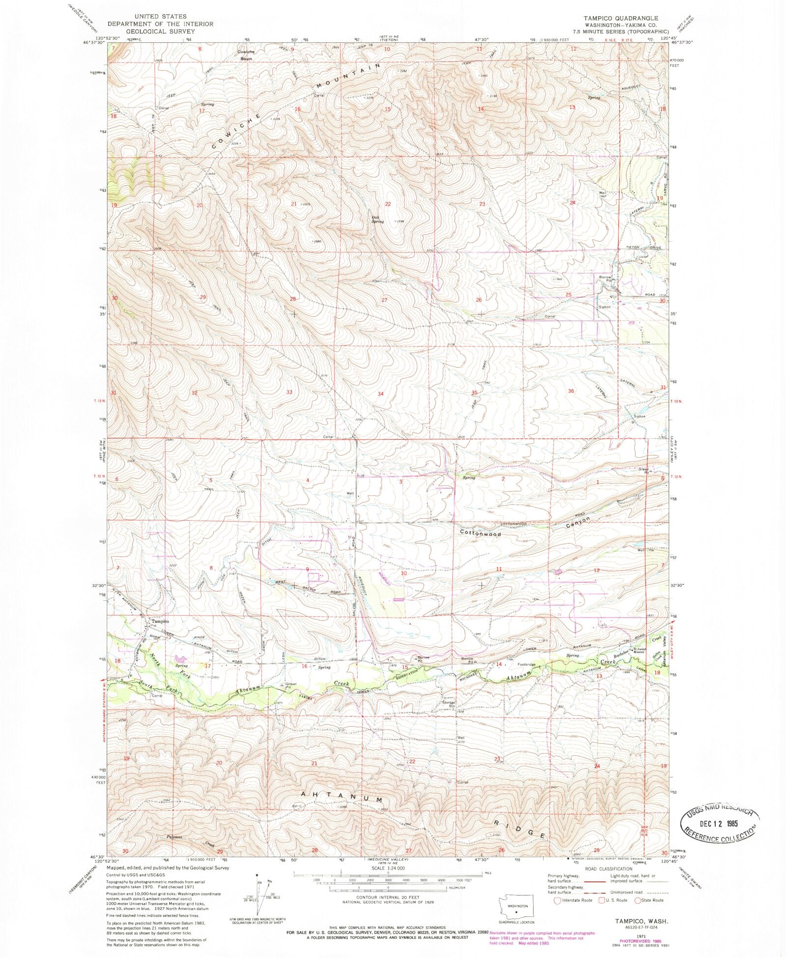 Classic USGS Tampico Washington 7.5'x7.5' Topo Map MyTopo Map Store