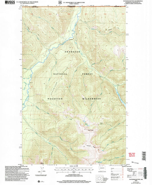 Classic USGS Tatoosh Buttes Washington 7.5'x7.5' Topo Map Image