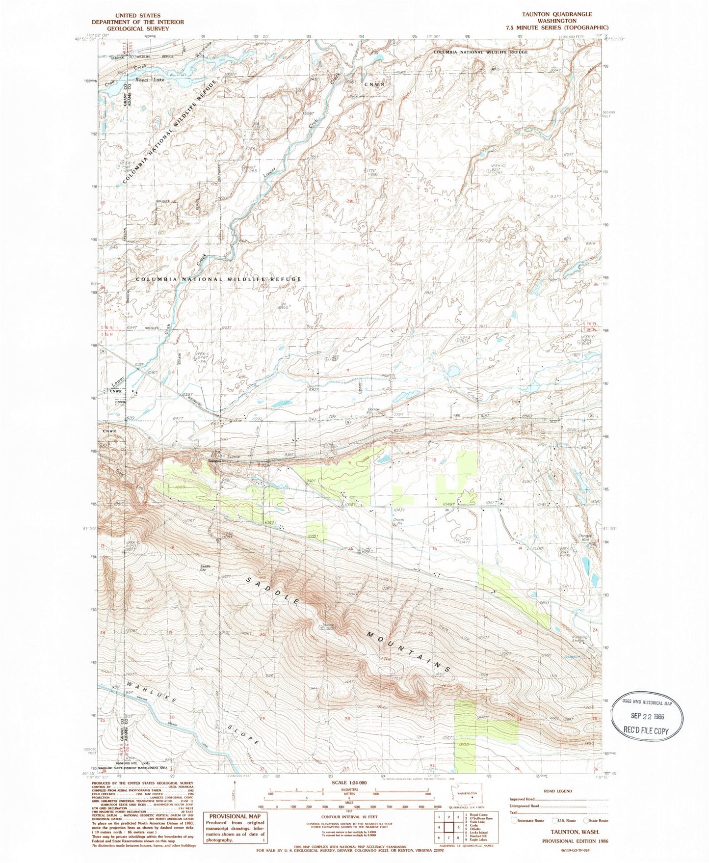 Classic USGS Taunton Washington 7.5'x7.5' Topo Map Image