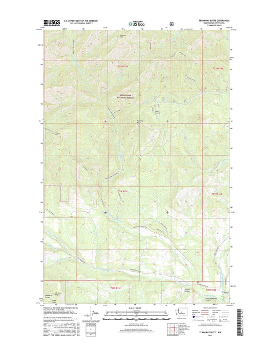 Teanaway Butte Washington US Topo Map Image