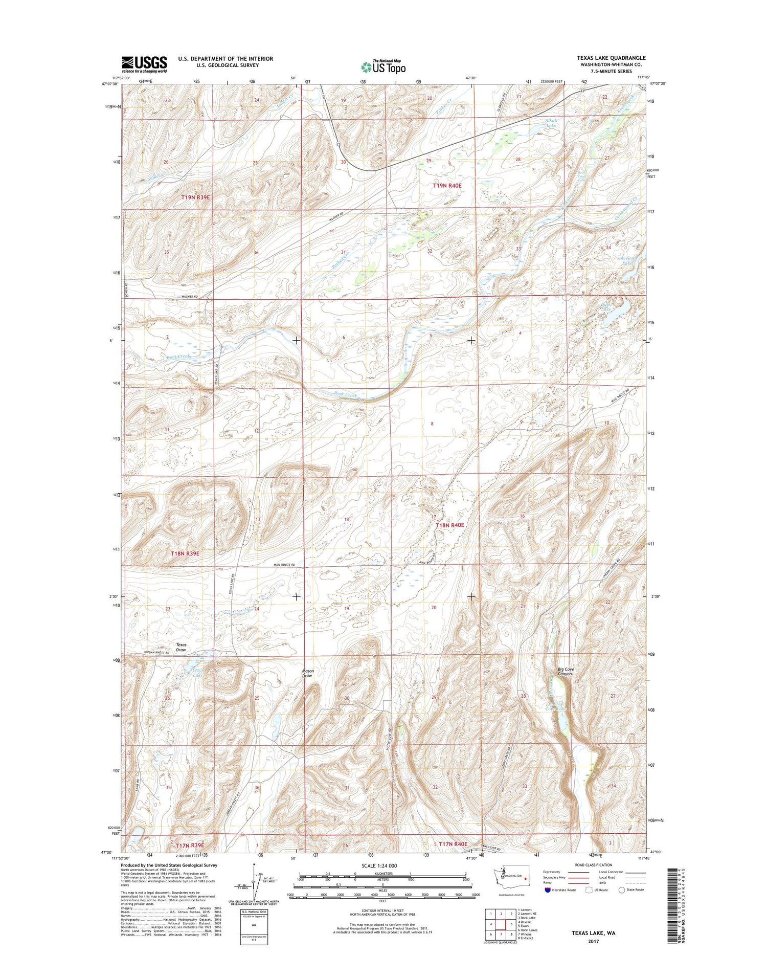 Texas Lake Washington US Topo Map Image