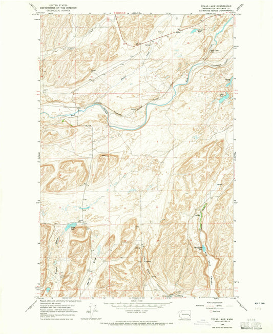 Classic USGS Texas Lake Washington 7.5'x7.5' Topo Map Image
