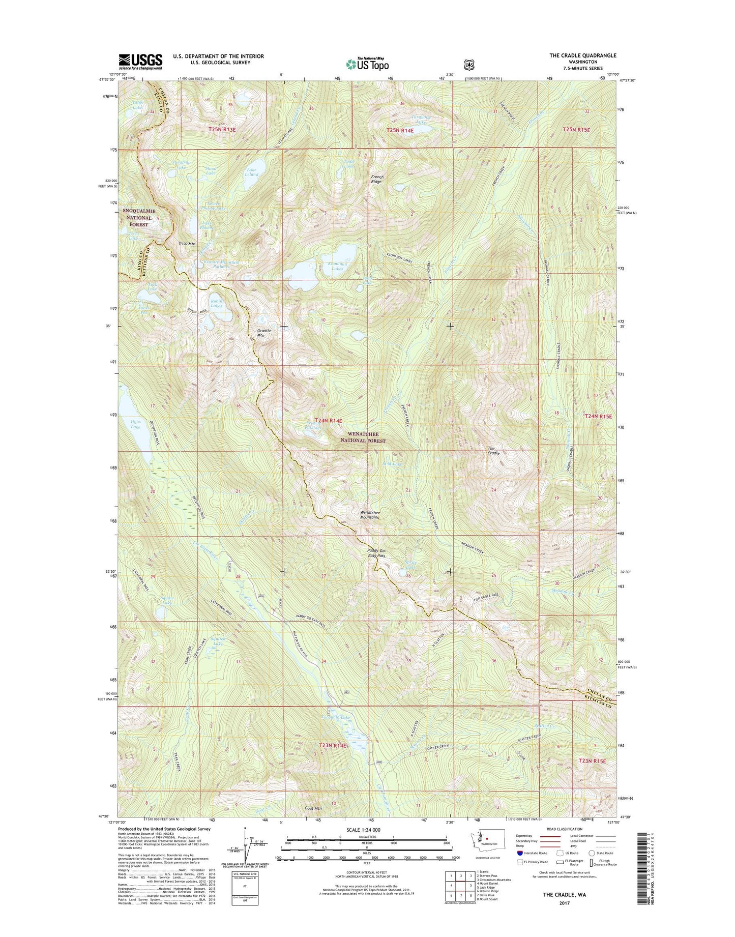 The Cradle Washington US Topo Map Image