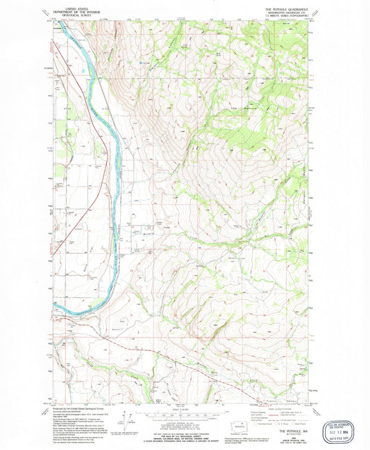 Classic USGS The Pothole Washington 7.5'x7.5' Topo Map Image