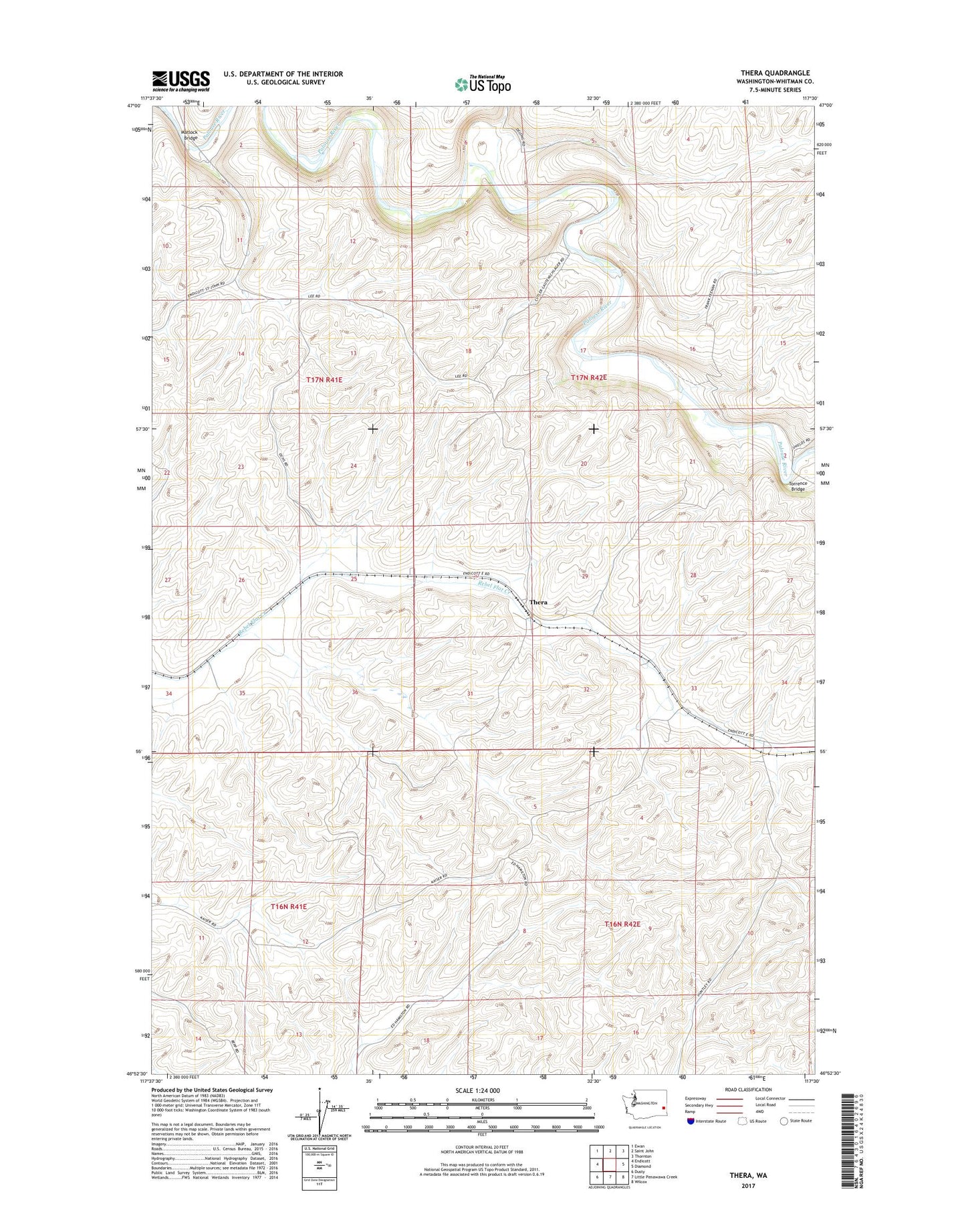 Thera Washington US Topo Map Image