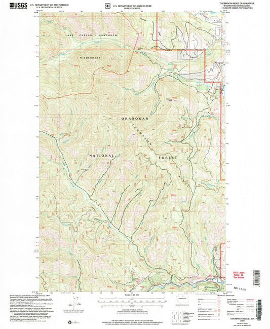 Classic USGS Thompson Ridge Washington 7.5'x7.5' Topo Map Image