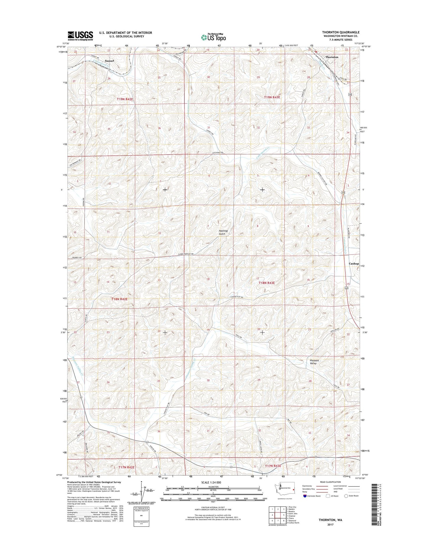 Thornton Washington US Topo Map Image