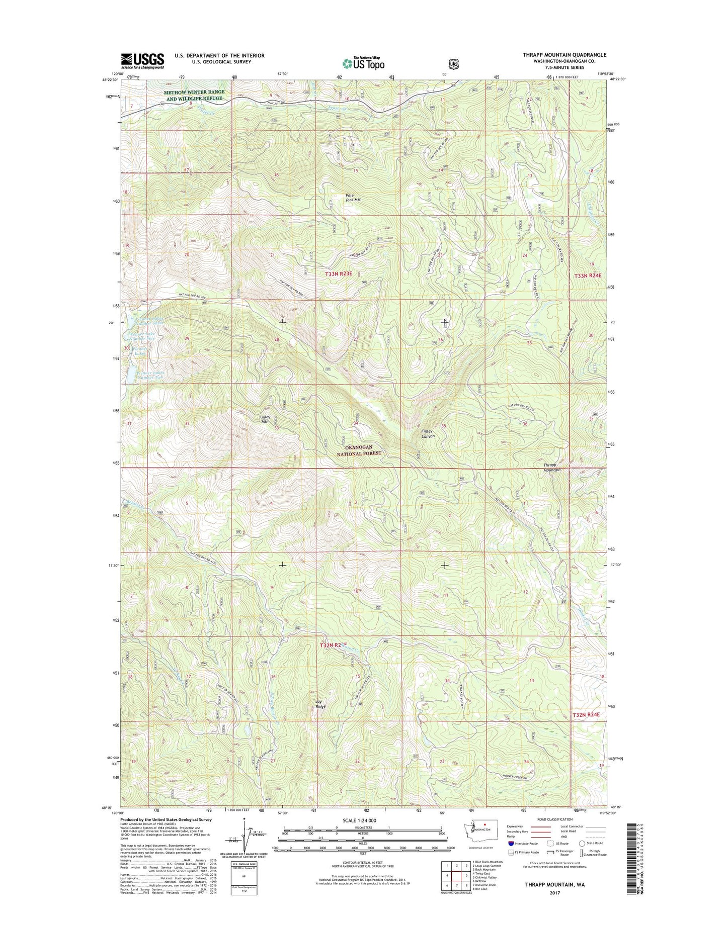 Thrapp Mountain Washington US Topo Map Image